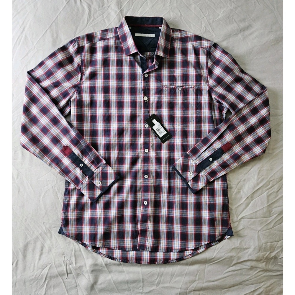7‎ Diamonds Long Sleeve Shirt Mens Large Plaid Play By Play Performance - Picture 2 of 6